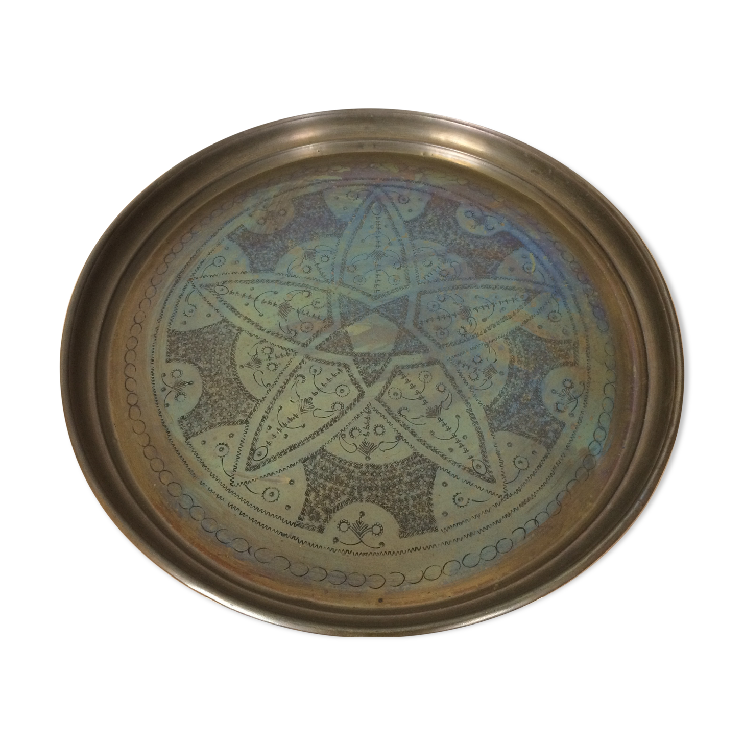 Brass oriental plateau 55 cm