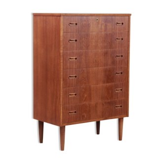 Teak danish design chest of drawers with 6 drawers