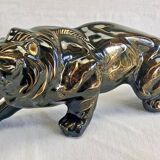 Art Deco lion statue 1930 cracked Saint Clément