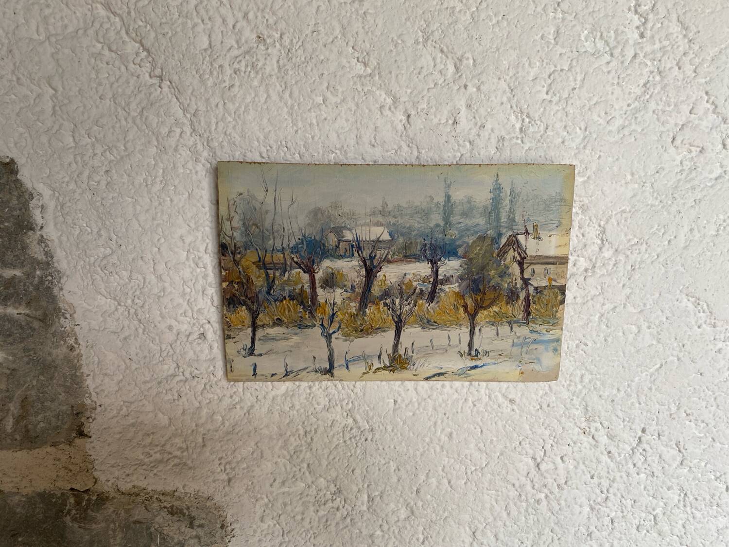 Oil on old wood panel