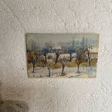 Oil on old wood panel