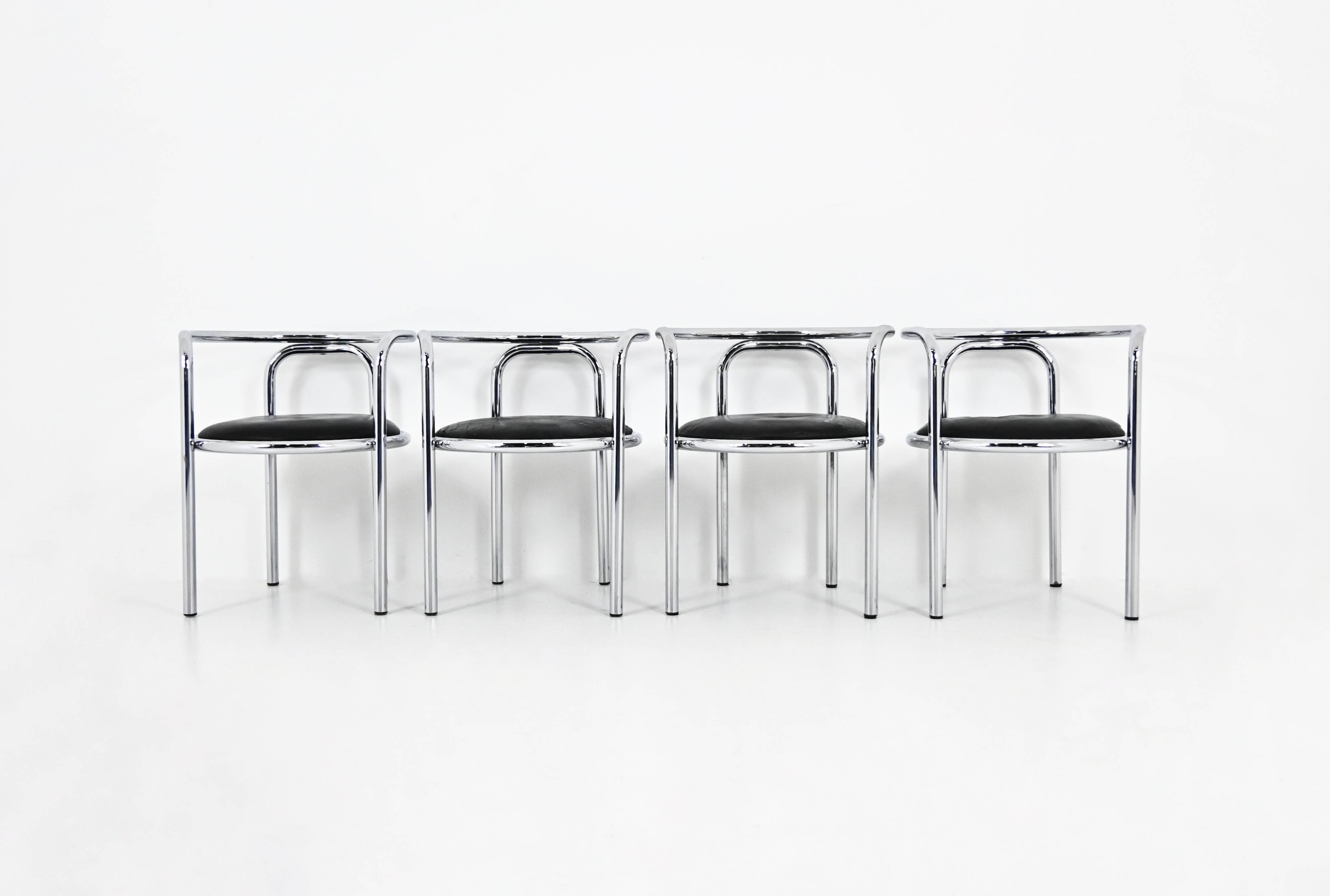 4 “Locus Solus” Chairs by Gae Aulenti for Poltronova, 1960s