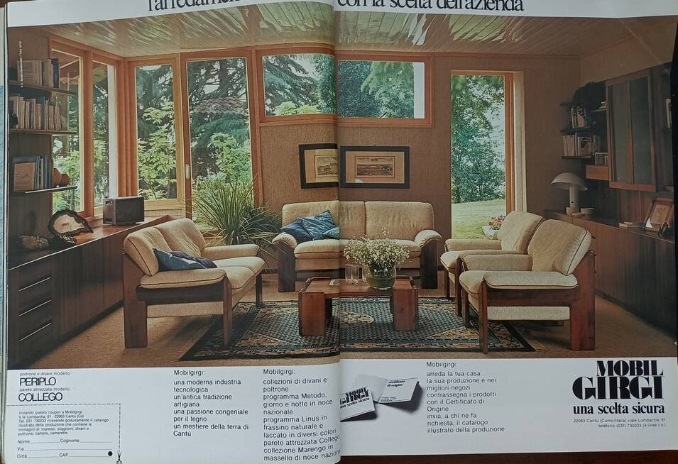 Mobil Girgi walnut wood armchairs 1970s, set of 2