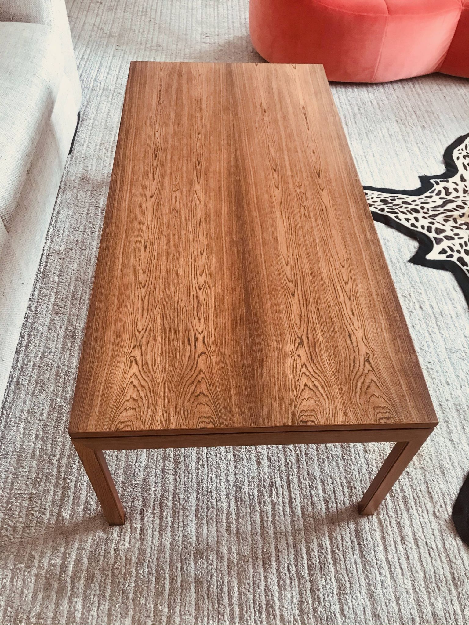 Vintage danish rosewood rectangular coffee table 60s perfect condition, by Thorald Madsens.