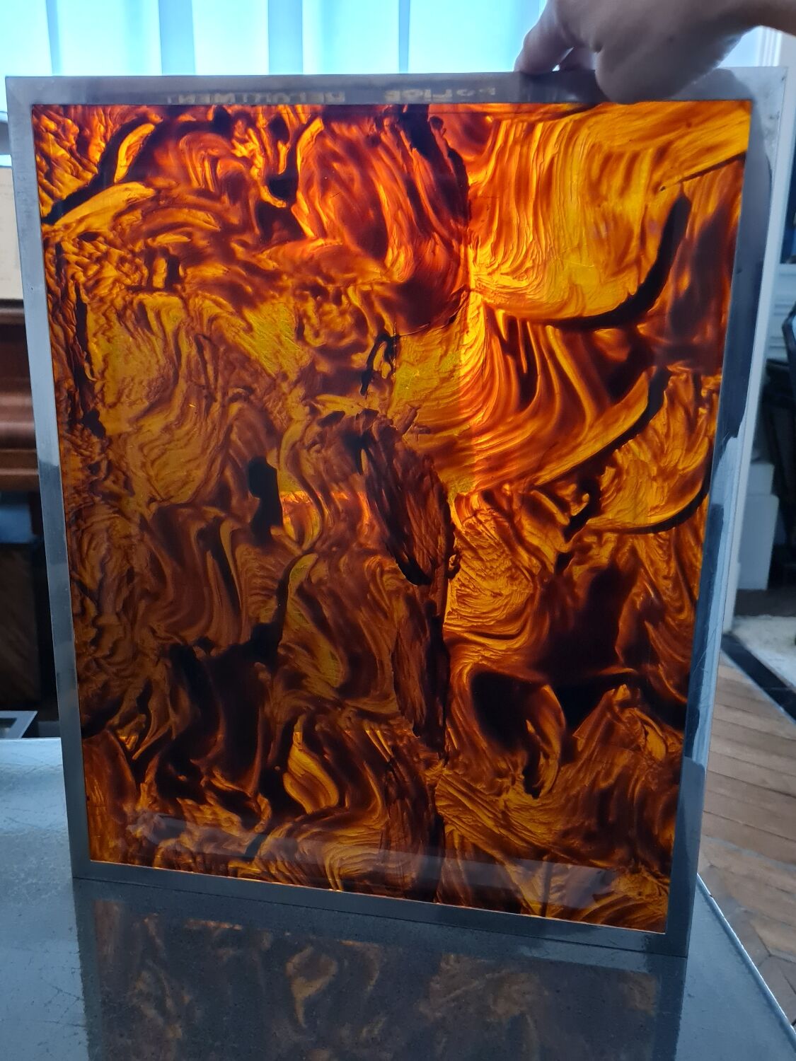 Lucite tortoiseshell and silver metal style