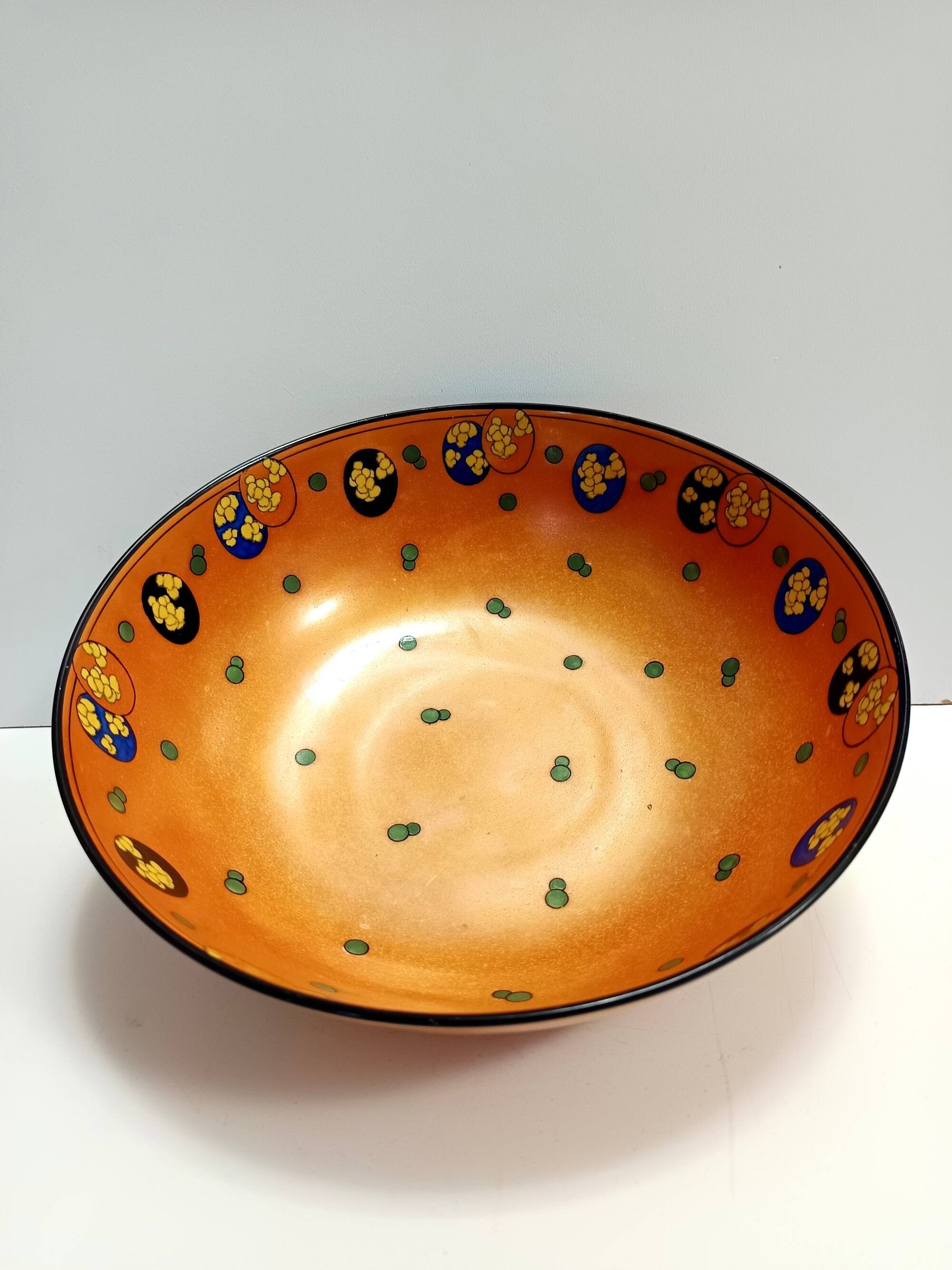 Orange Lacquered Porcelain Catchall by Royal Doulton, England