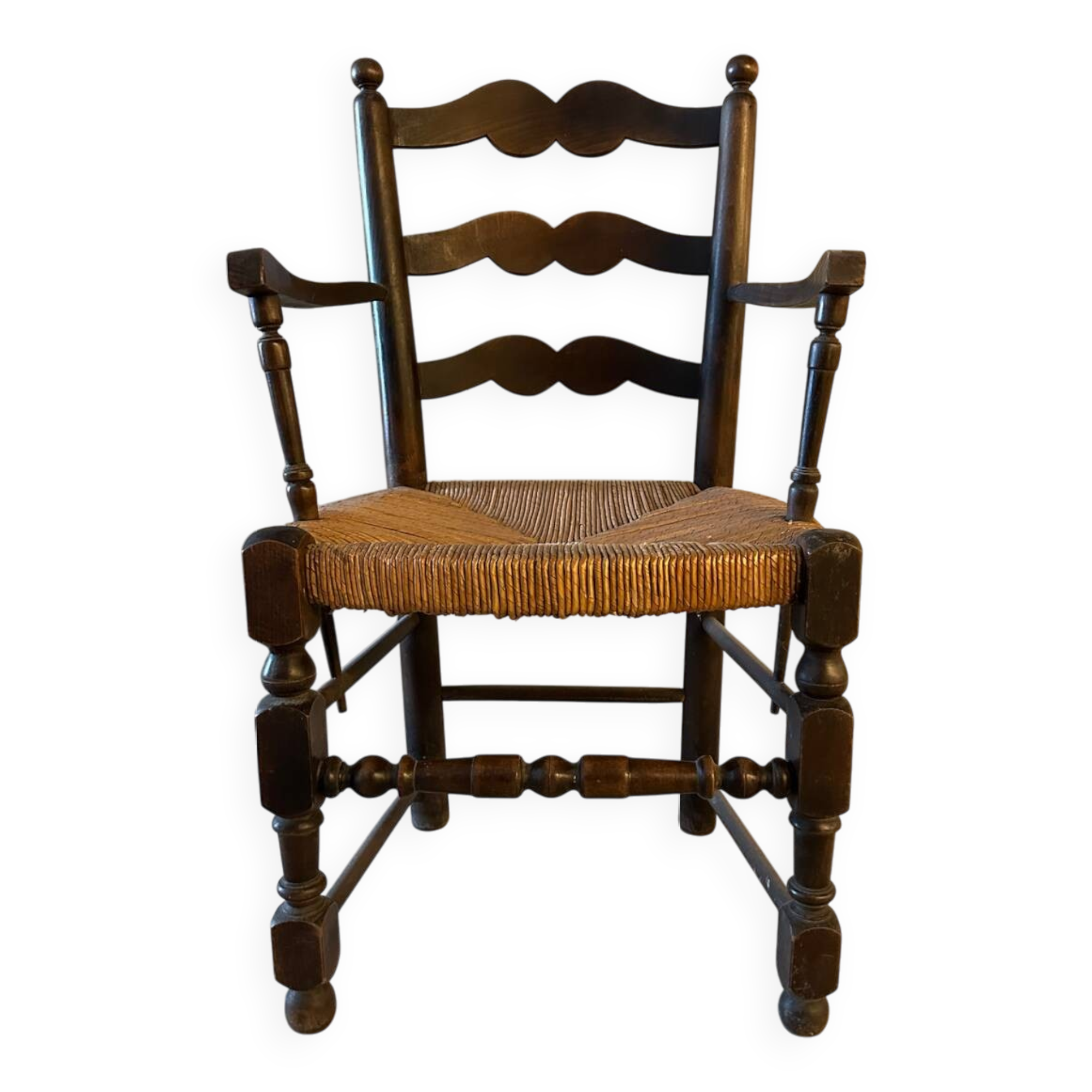 Provencal straw armchair