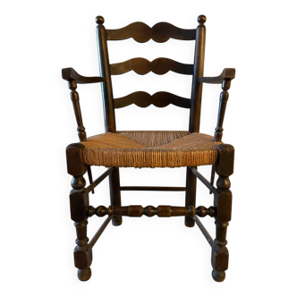 Fauteuil paillé provençal