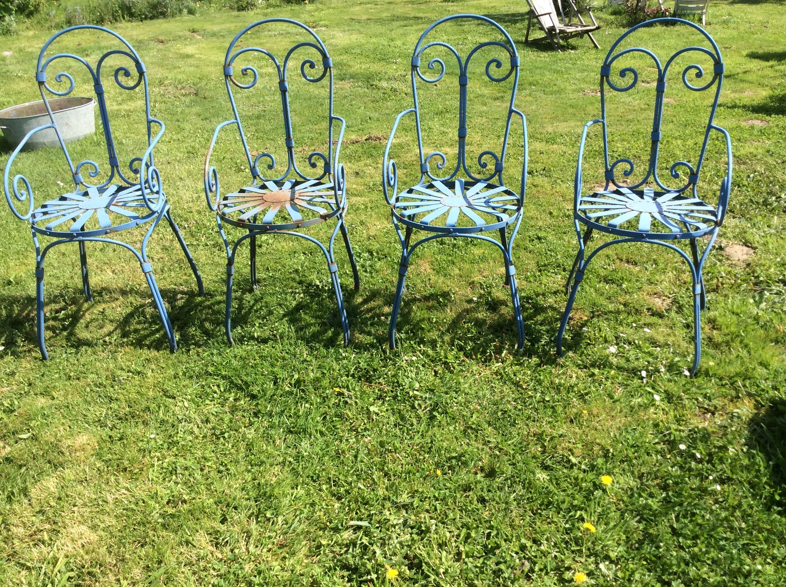 Vintage iron garden chairs