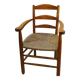 Wooden and straw armchair