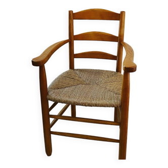 Fauteuil bois et paille