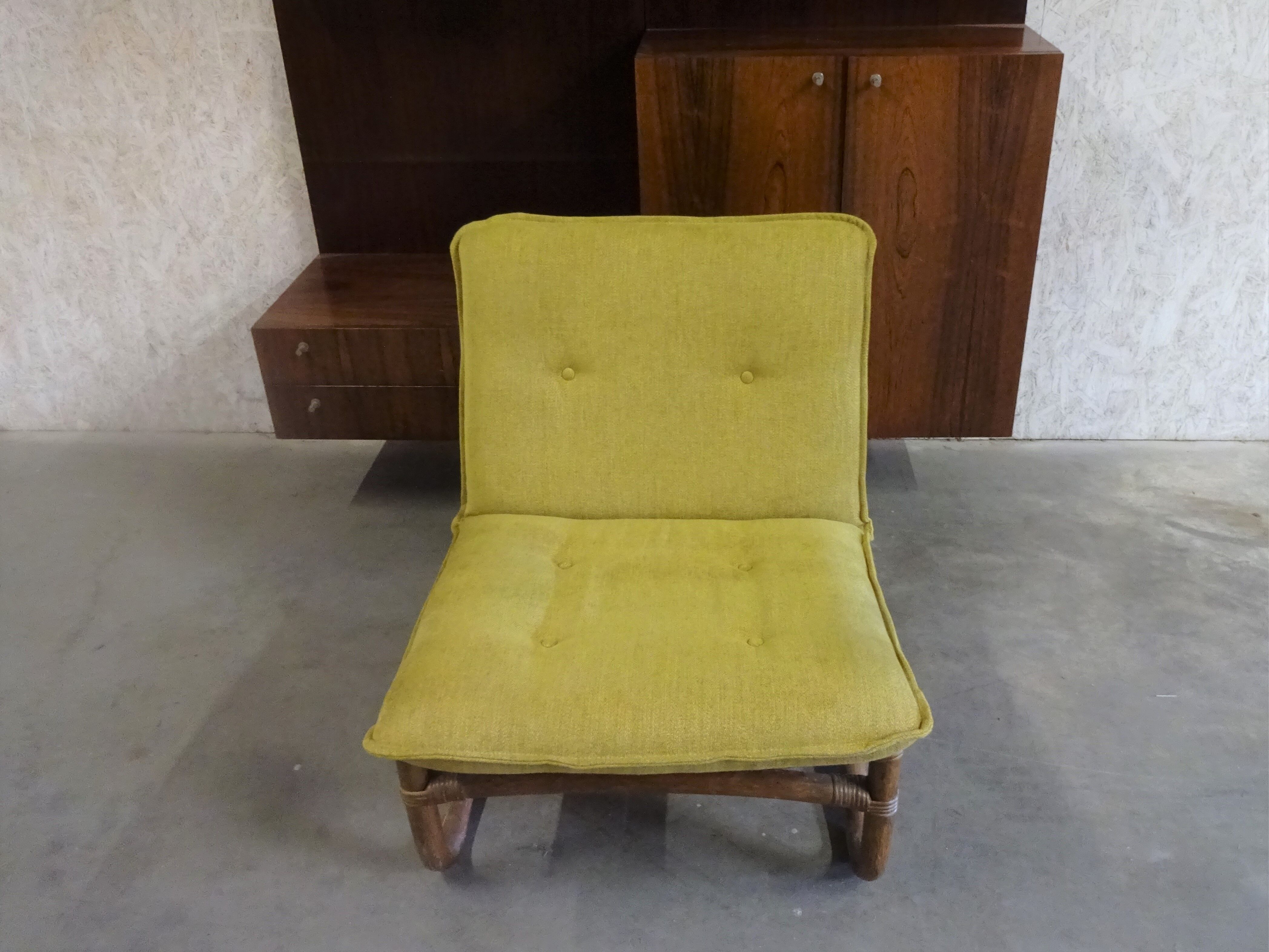 Bamboo, Rattan en Canvas Lounge Chairs from Van Sun Expo LTD, Norway, 1960s, Set of 2