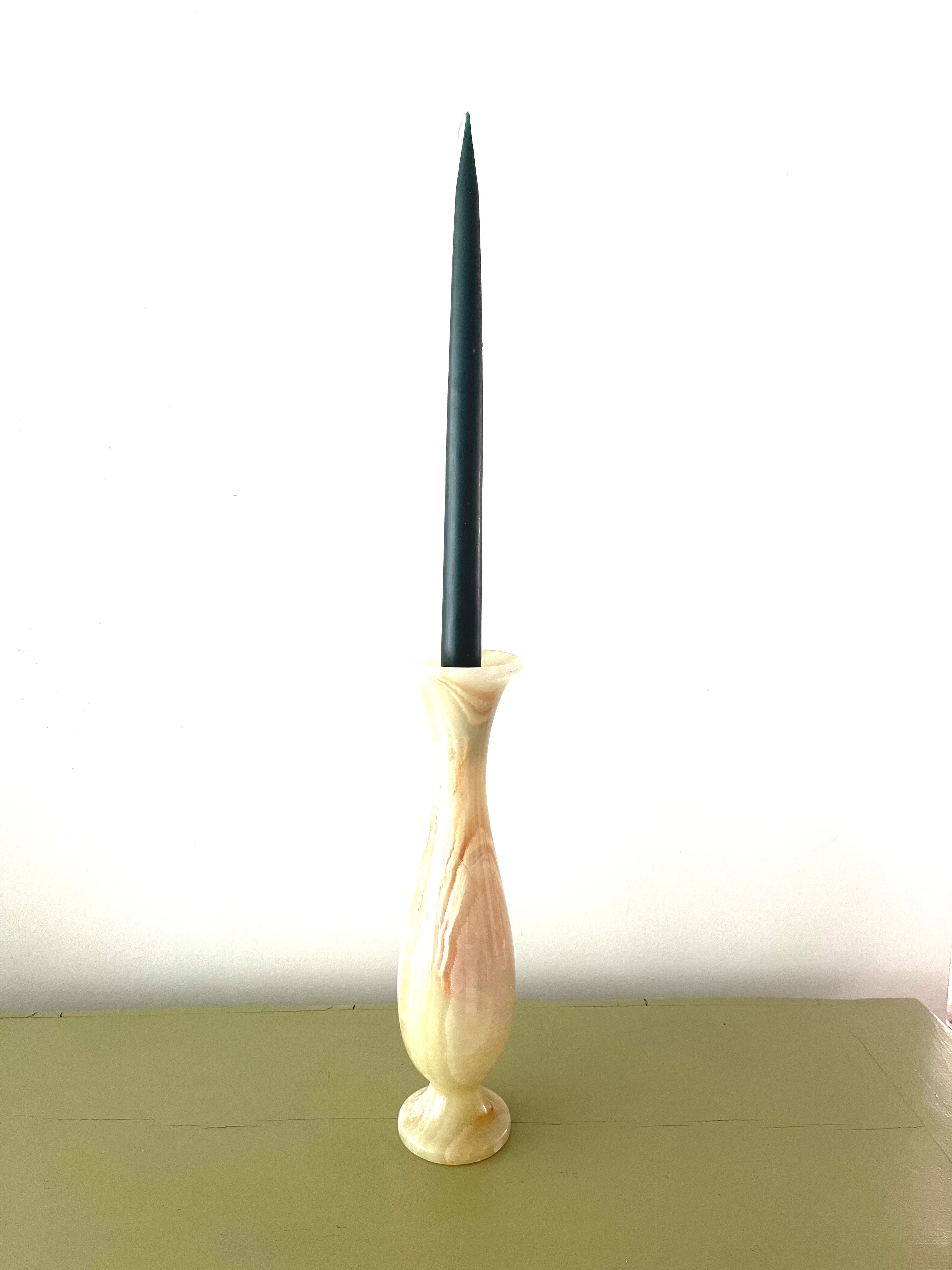 Alabaster candle holder