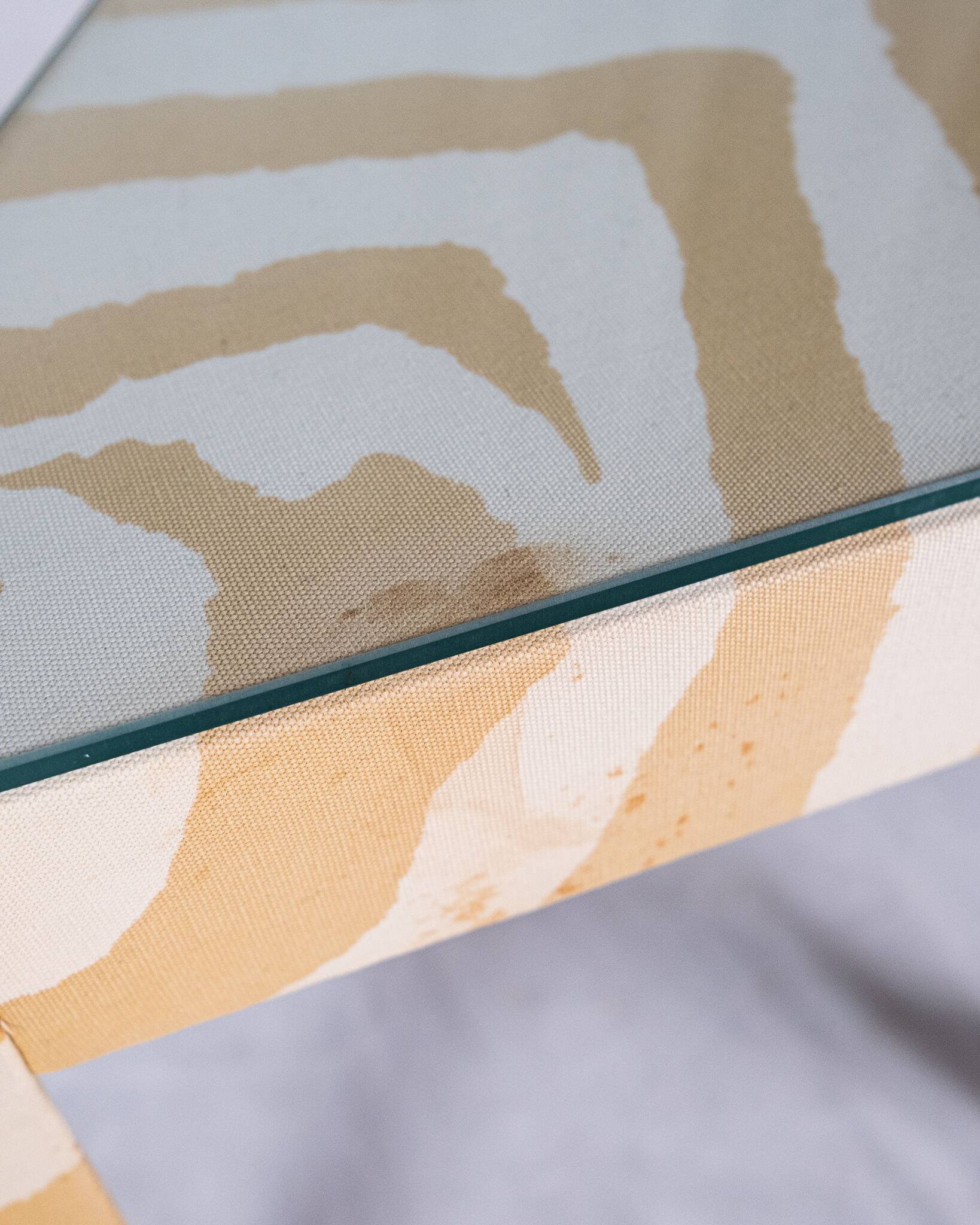 Set of nested tables upholstered, Pierre Frey, 1970s