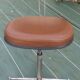 Vintage office chair brand mirima adjustable with brown imitation leather top and metal foot