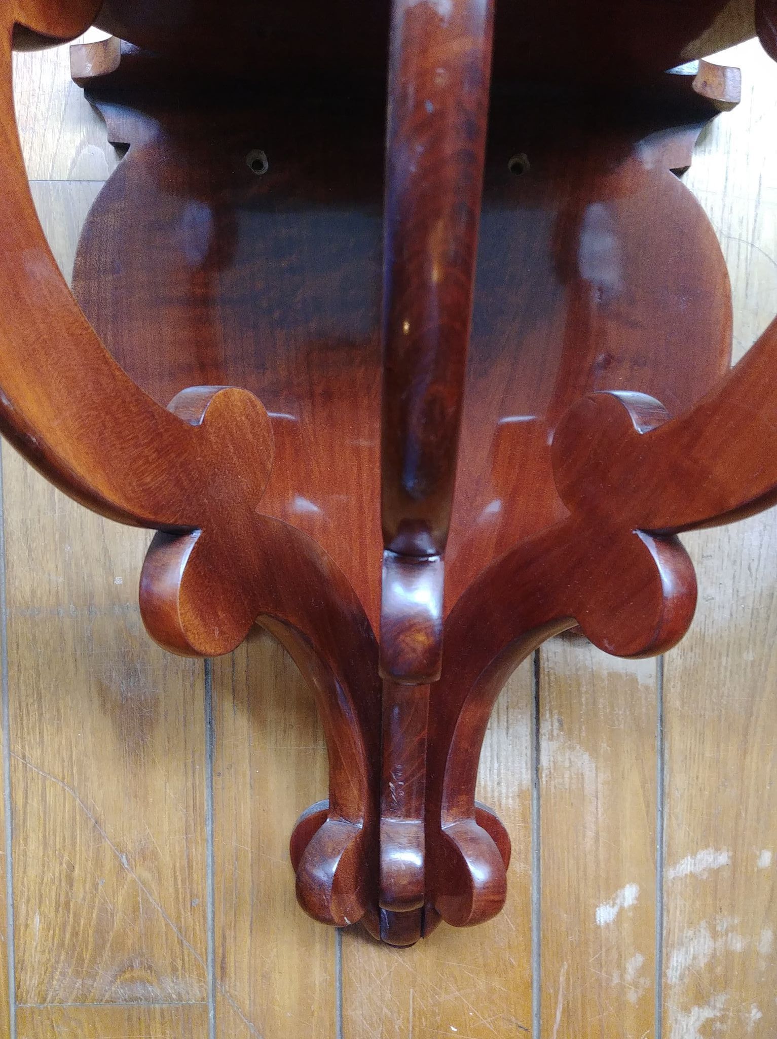 Pair of mahogany wall consoles