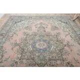 1970s Vintage Persian Handmade Wool Cotton Pink Oversized Rug 300x379