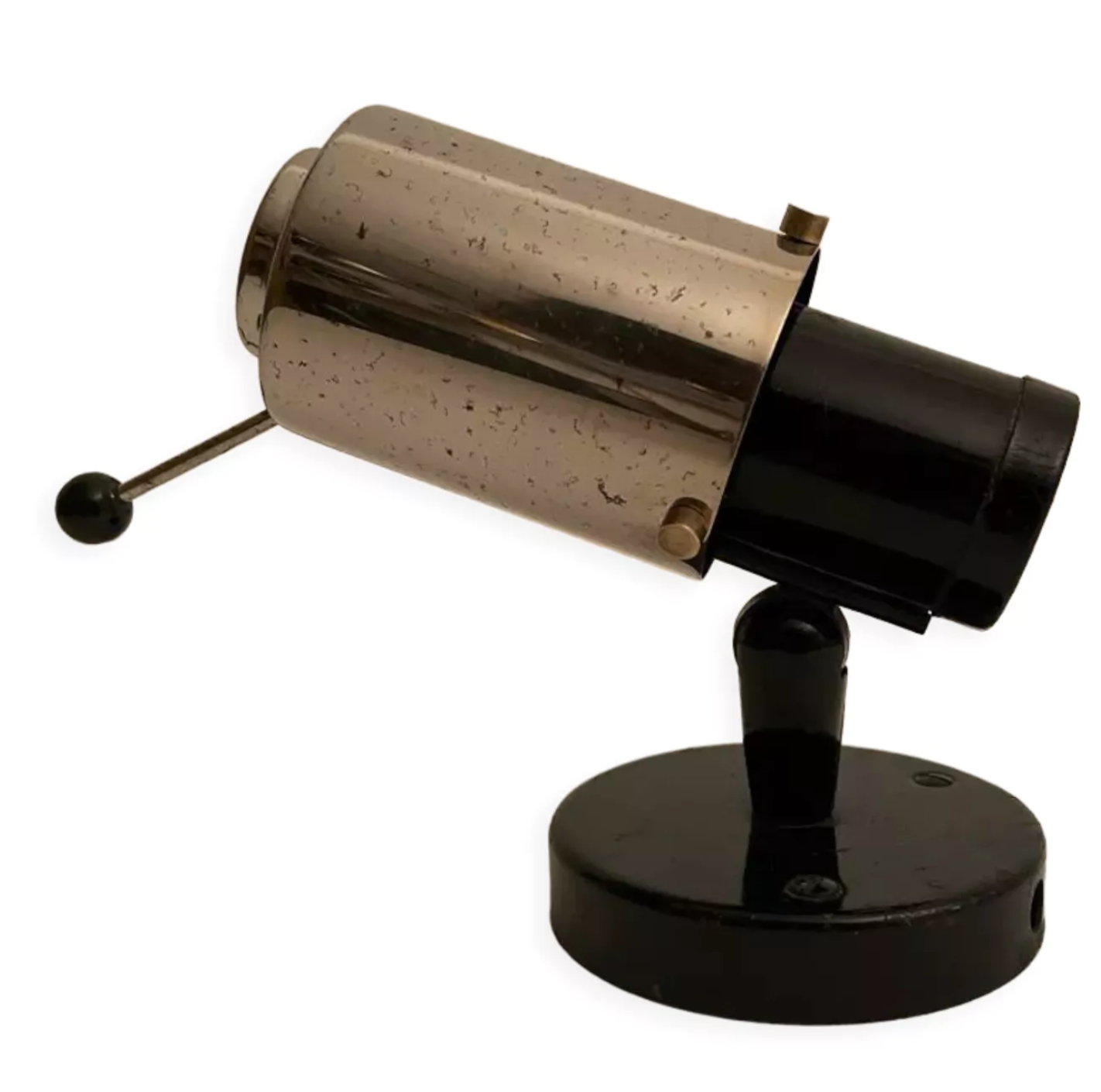 Vintage Zodiac wall lamp by Jacques Biny, chrome and black, Lita 1950