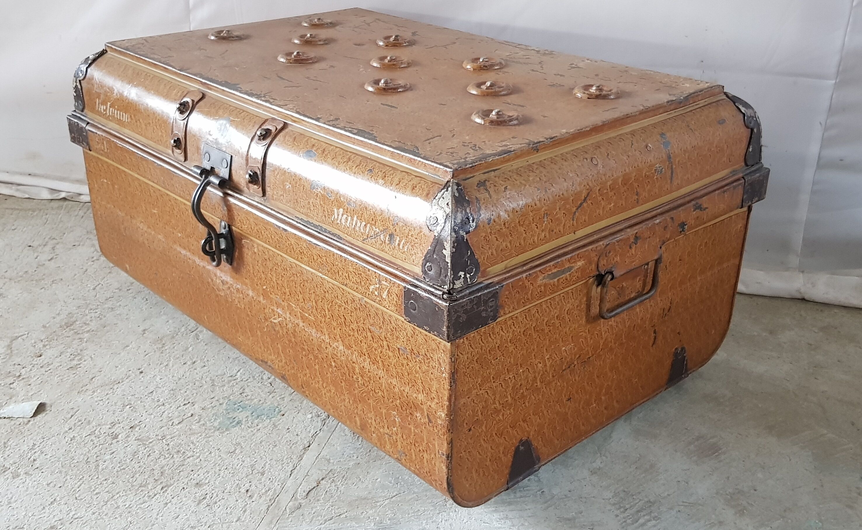 Ancient colonial travel trunk