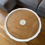 Table basse ronde avec cannage