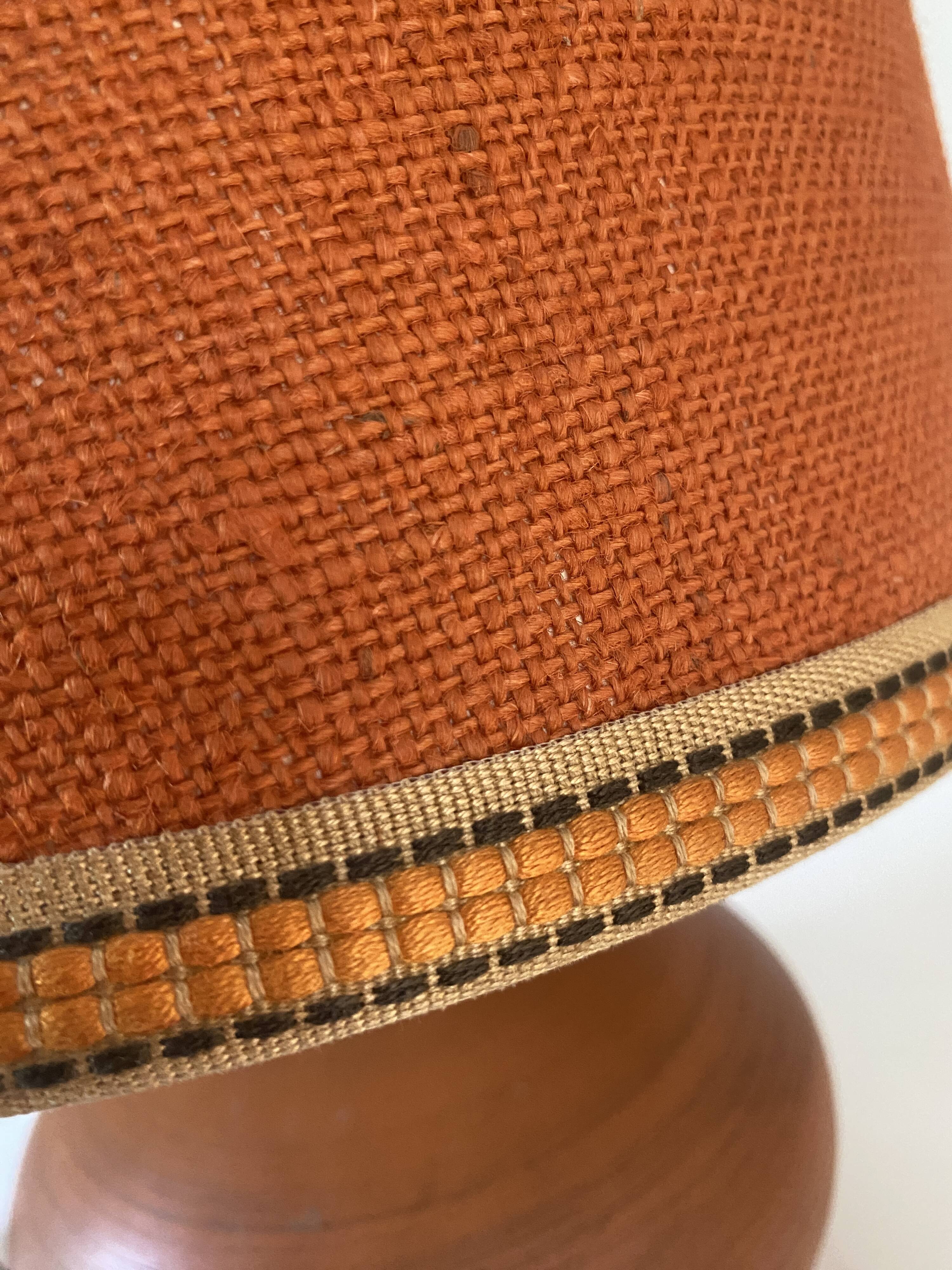 Terracotta lamp, 2M fabric cable, jute lampshade