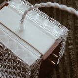 Scandinavian teak and glass pendant light 🌿 Vintage