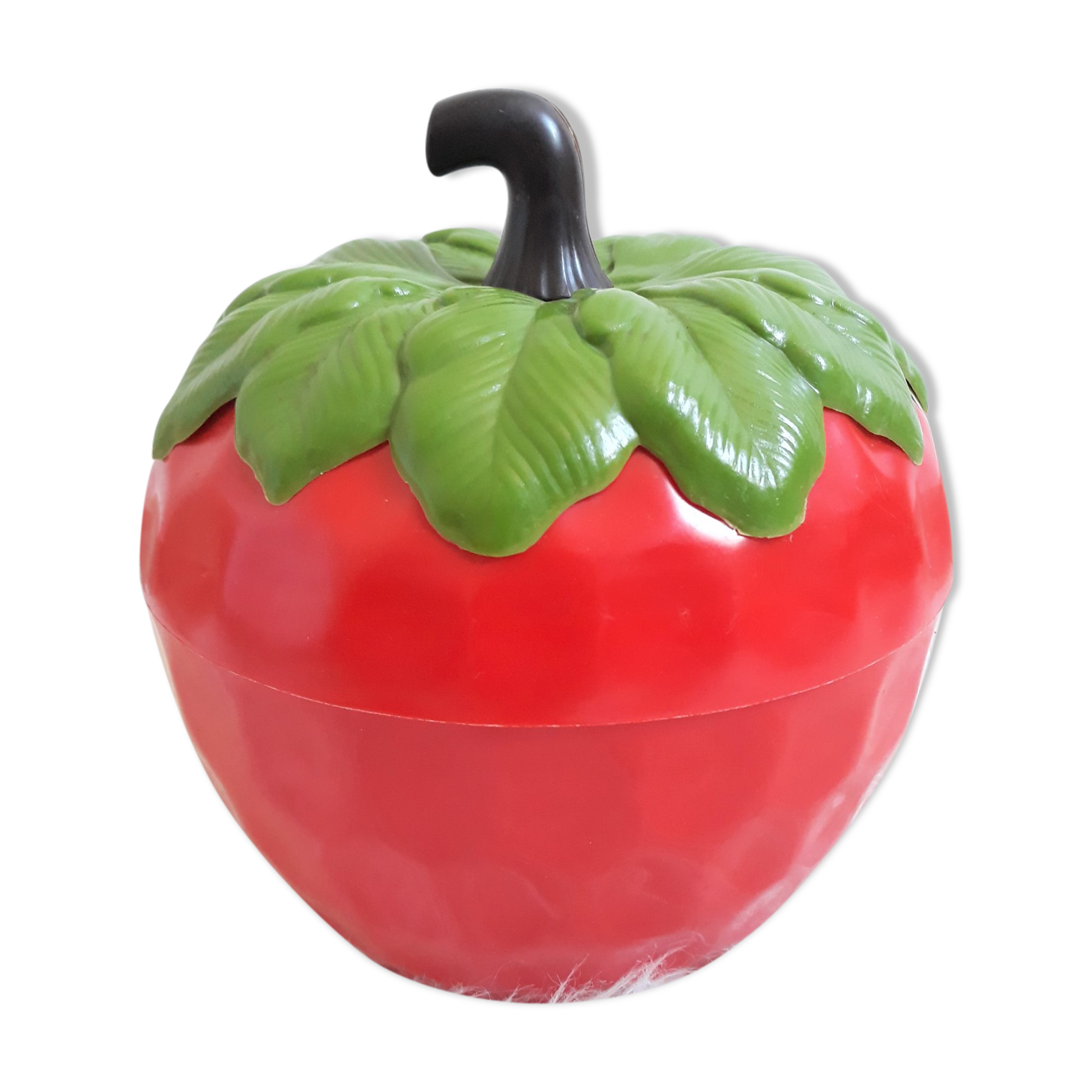 Red strawberry ice bucket vintage 1970