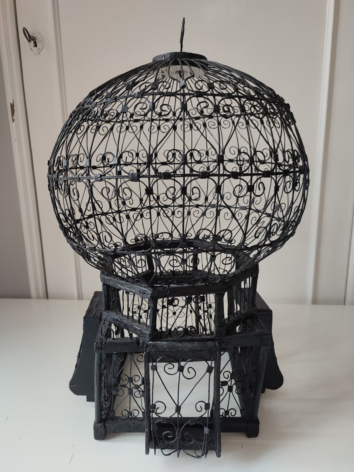 Metal and wood birdcage