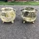 Pair of vintage planters tripodes pot potron fibro cement 1960 garden