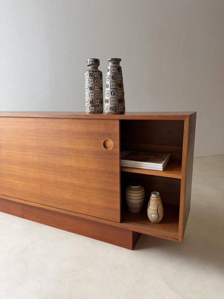 Danish mid-century teak sideboard with sliding doors