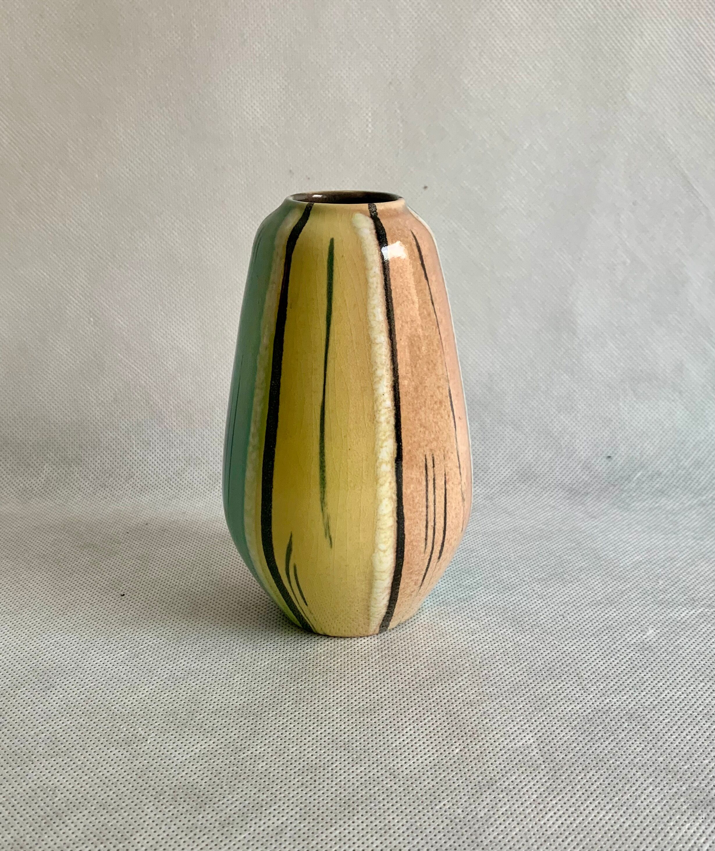 Pottery vase in pastel colors, 1970s