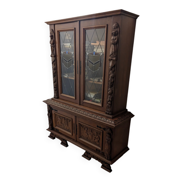 Buffet deux-corps en chêne massif sculpté – Style Néo-Renaissance