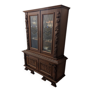 Two-body buffet in carved solid oak – Neo-Renaissance style