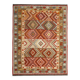 Tapis oriental géométrique Kilim, tapis rustique en laine tissé à plat 249 x 195 cm