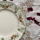 Round serving dish in Sarreguemines polychrome ironstone, Golden Sun model