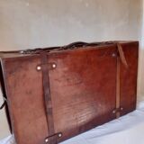 Large leather suitcase