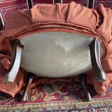 Pink velvet toad armchair