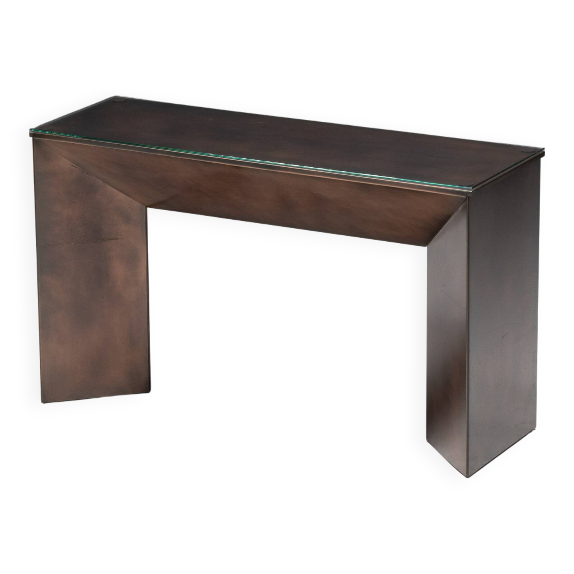 Console en bronze patiné par Belgochrom, Belgique, années 1970