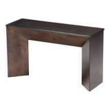 Console en bronze patiné par Belgochrom, Belgique, années 1970