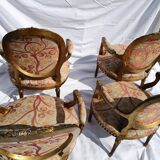Set of 4 Louis XVI medallion armchairs