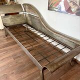 Handcrafted metal chaise longue