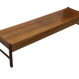 Vintage low sideboard with drawers 70's walnut veneer design