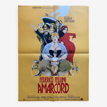 Affiche cinéma originale "Amarcord" Federico Fellini 60x80cm 1973