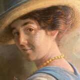 Portrait de femme signé de 1918