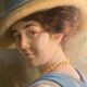 Portrait de femme signé de 1918