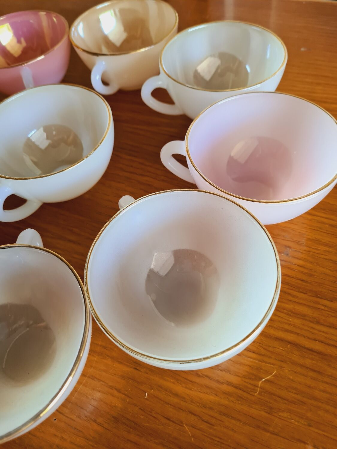 Vintage cups Harlequin Arcopal