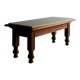Table basse en chêne sculpté et marbre blanc
