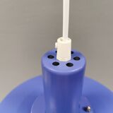 A blue minimalist hanging lamp from Lyfa Denmark 1980s.