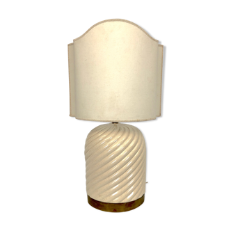 Ceramic and Brass Table Lamp by Tommaso Barbi, 1970s