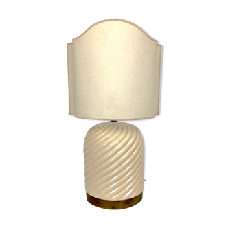 Lampe de table en céramique et laiton par Tommaso Barbi, années 1970